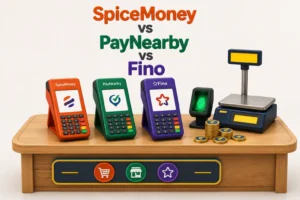 comparison of SpiceMoney vs PayNearby vs Fino aeps commisions