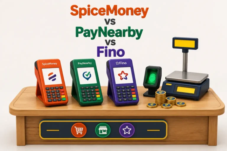 comparison of SpiceMoney vs PayNearby vs Fino aeps commisions